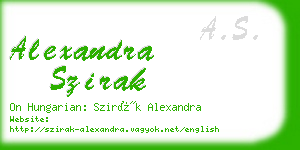 alexandra szirak business card